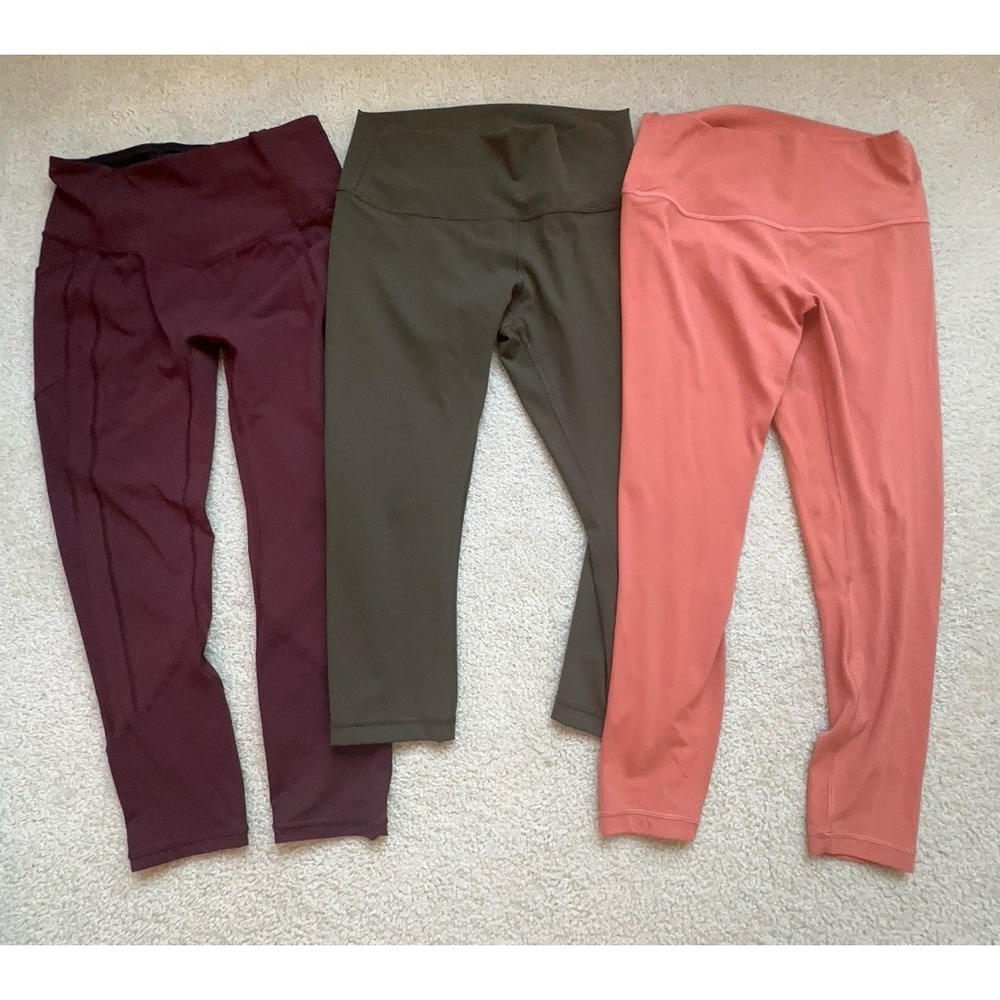 3 Lululemon Leggings Align & Wunder Under Size 12 Multicolor Athleisure Yoga